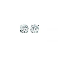 14K White Gold 0.75CT Diamond Solitaire Stud Earrings