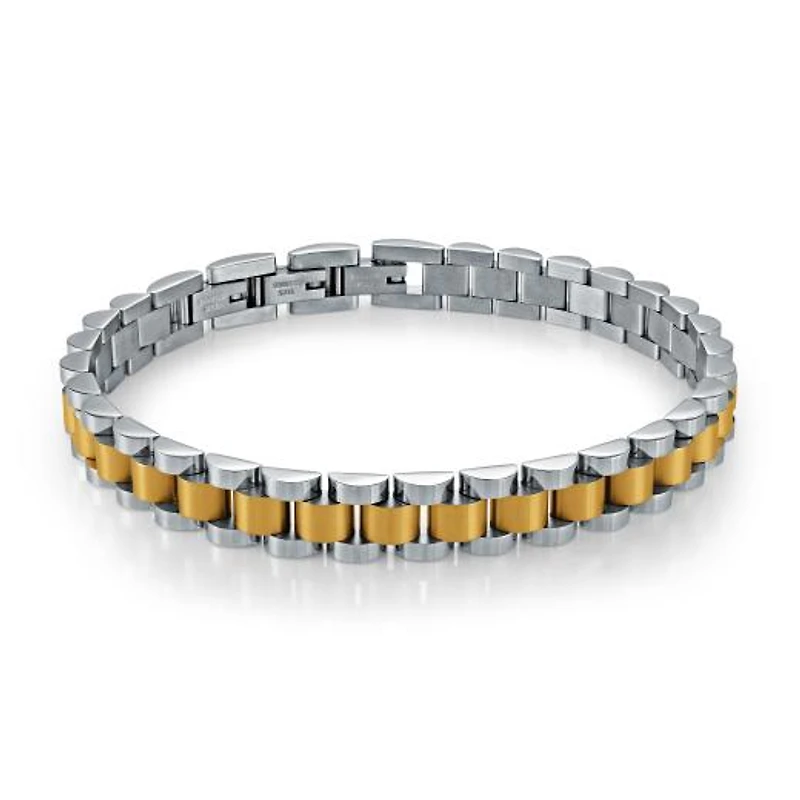 Stainless Steel 7.5+0.5" Gold-plated Rolex-Design Bracelet