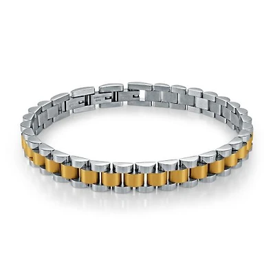 Stainless Steel 7.5+0.5" Gold-plated Rolex-Design Bracelet