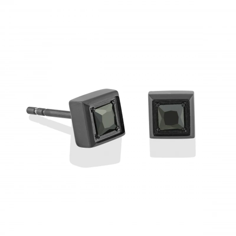 Stainless Steel Cubic Zirconia Square Studs
