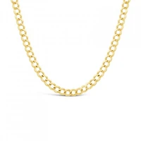 14K Yellow Gold 20" Diamond Cut Concave Curb Chain