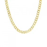 14K Yellow Gold 18" Diamond Cut Concave Curb Chain