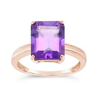10K Rose Gold Amethyst Ring