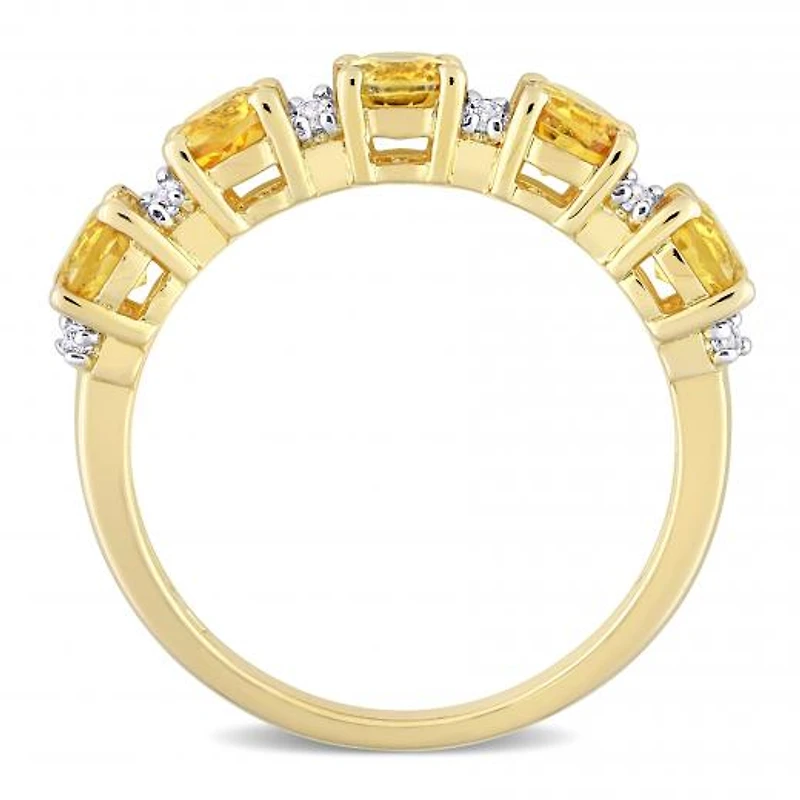 Julianna B Sterling Silver Citrine & White Topaz Ring