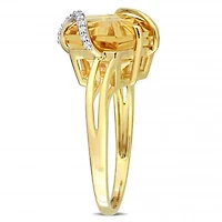 Julianna B Sterling Silver Citrine & Diamond Ring