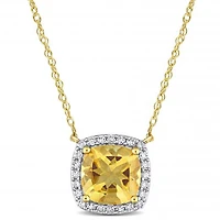 Julianna B 10K Yellow Gold Citrine & Diamond Necklace