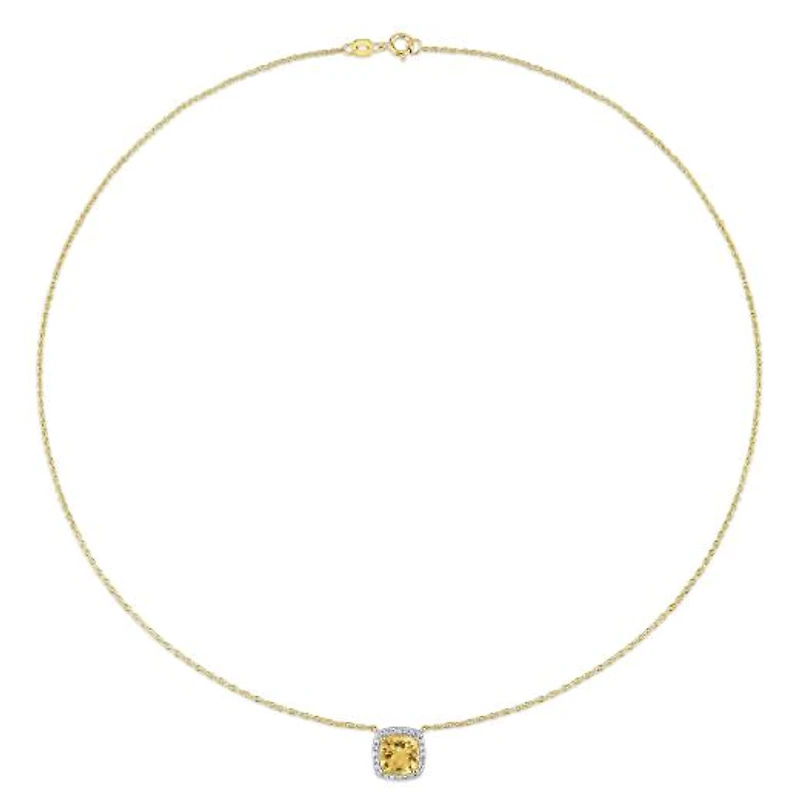 Julianna B 10K Yellow Gold Citrine & Diamond Necklace
