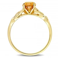 Julianna B 10K Yellow Gold Madeira Citrine & Diamond Ring
