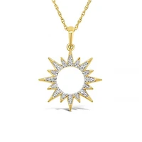 10K Yellow Gold Diamond Sun Pendant