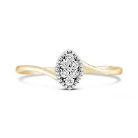 10K Yellow Gold 0.10CTW Diamond Marquise Shaped Promise Ring