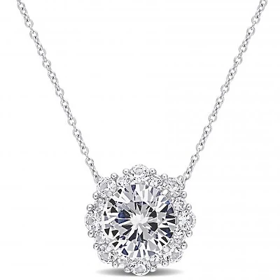 Julianna B 10K White Gold Created White Sapphire Pendant