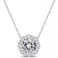 Julianna B 10K White Gold Created White Sapphire Pendant