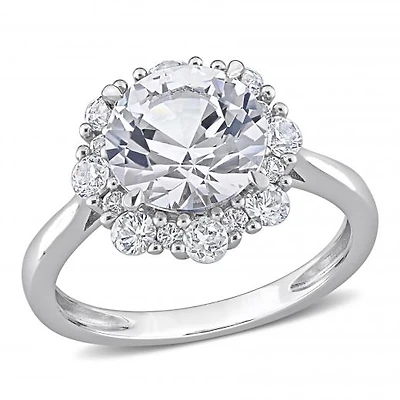 Julianna B 10K White Gold Created Sapphire Ring