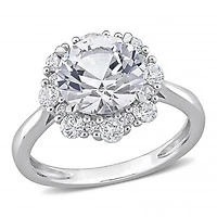 Julianna B 10K White Gold Created Sapphire Ring