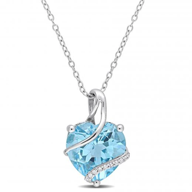 Julianna B Sterling Silver Sky Blue Topaz Pendant