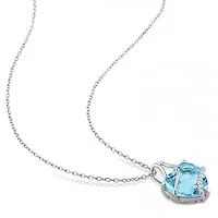 Julianna B Sterling Silver Sky Blue Topaz Pendant