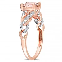 Julianna B 10K Rose Gold Morganite and Diamond Ring