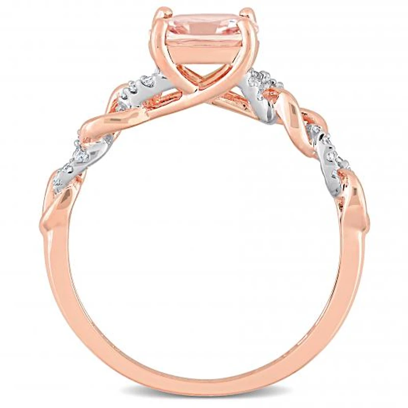 Julianna B 10K Rose Gold Morganite and Diamond Ring