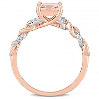 Julianna B 10K Rose Gold Morganite and Diamond Ring