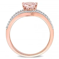 Julianna B 10K Rose Gold Morganite and Diamond Ring