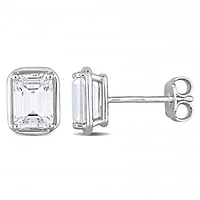 Julianna B Sterling Silver Created White Sapphire Stud Earrings