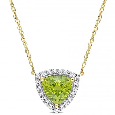 Julianna B 10K Yellow Gold Peridot and White Topaz Necklace