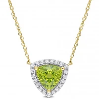 Julianna B 10K Yellow Gold Peridot and White Topaz Necklace