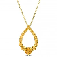 Julianna B Sterling Silver 18K Gold Plated Citrine 18" Teardrop Pendant