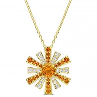 Julianna B Sterling Silver 18K Gold Plated Citrine and White Topaz Pendant