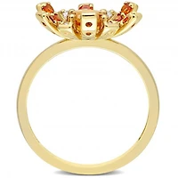 Julianna B Sterling Silver 18KGP Madeira Citrine and White Topaz Ring