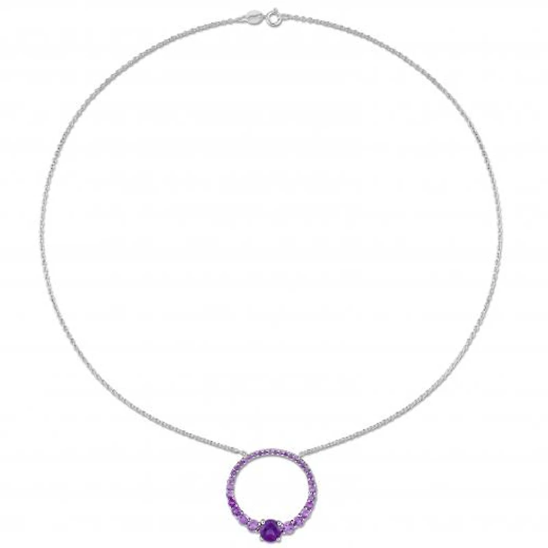 Julianna B Sterling Silver Amethyst Circle of Life 18" Pendant