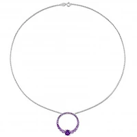 Julianna B Sterling Silver Amethyst Circle of Life 18" Pendant