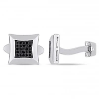 Julianna B Sterling Silver Black Diamond Pave Cufflinks