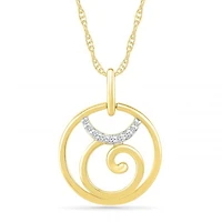 10K Yellow Gold Taurus Diamond Pendant