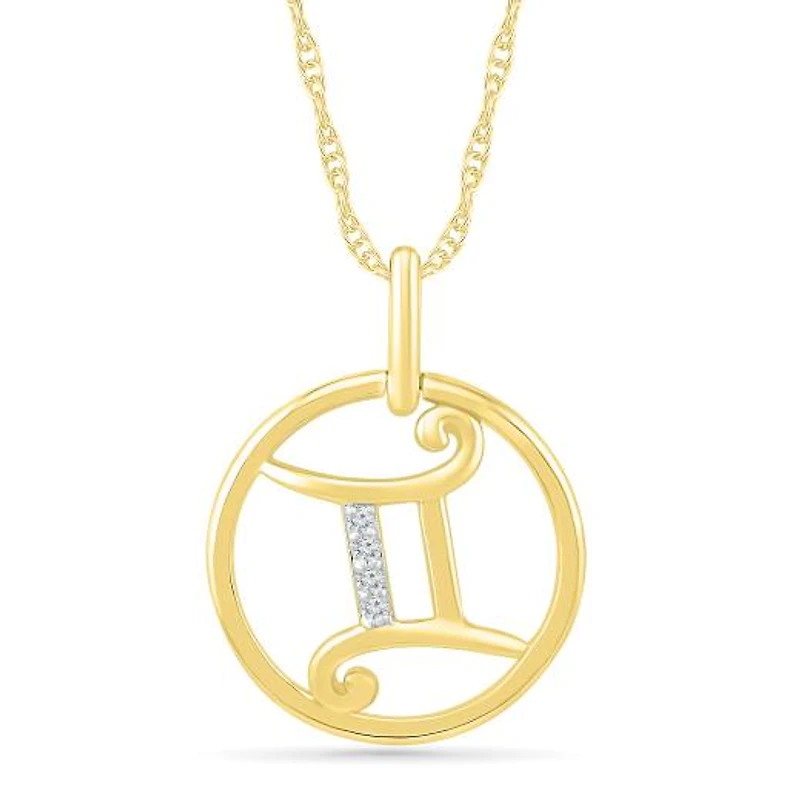 10K Yellow Gold Gemini Diamond Pendant