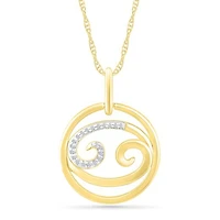10K Yellow Gold Cancer Diamond Pendant