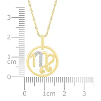 10K Yellow Gold Virgo Diamond Pendant