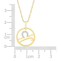 10K Yellow Gold Libra Diamond Pendant