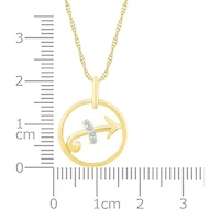10K Yellow Gold Sagittarius Diamond Pendant