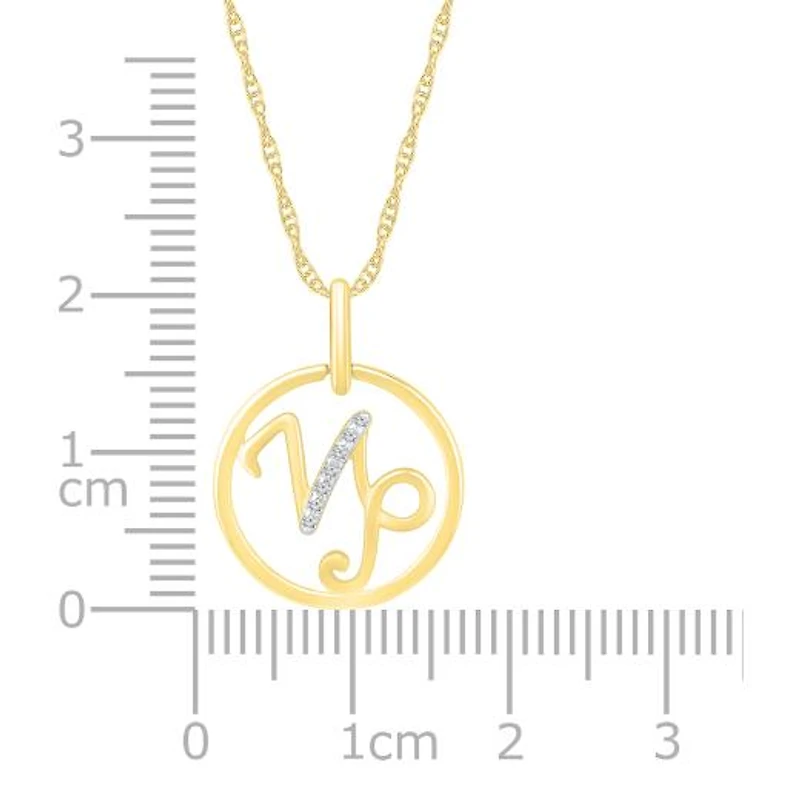 10K Yellow Gold Capricorn Diamond Pendant