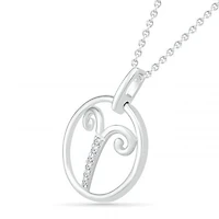 Sterling Silver Aries Diamond Pendant