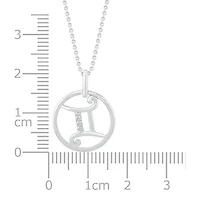 Sterling Silver Gemini Diamond Pendant