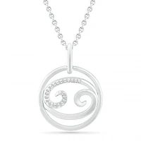 Sterling Silver Cancer Diamond Pendant