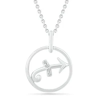 Sterling Silver Sagittarius Diamond Pendant