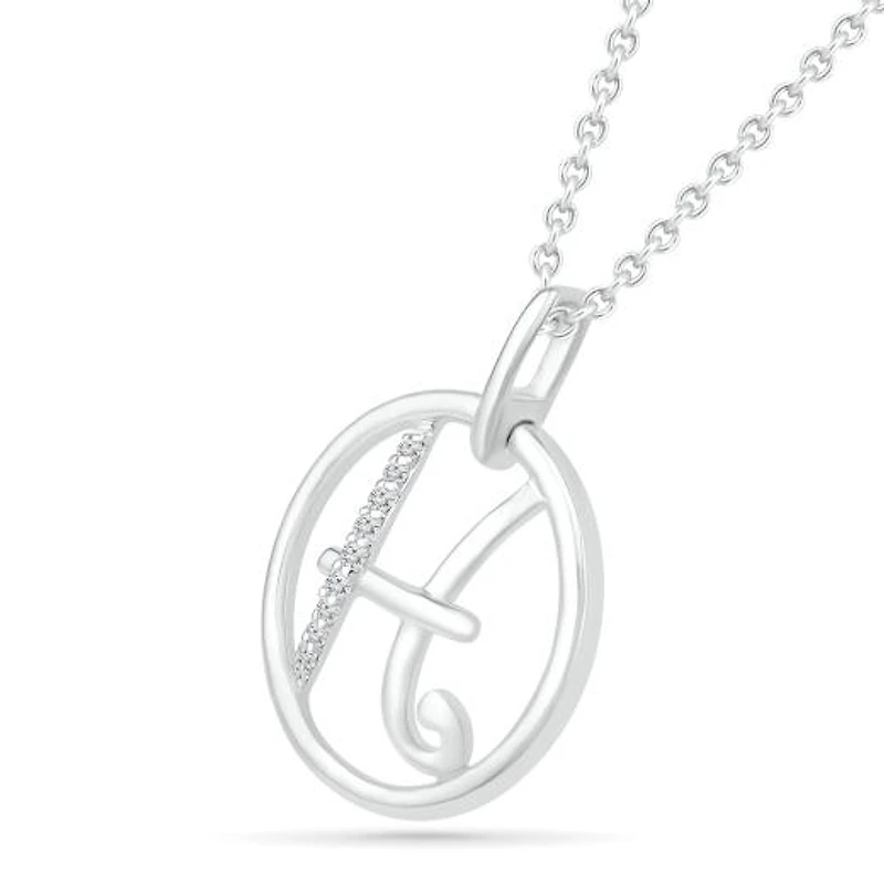 Sterling Silver Pisces Diamond Pendant