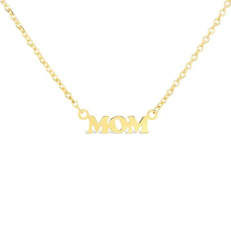 10K Yellow Gold 18" Mom Necklace