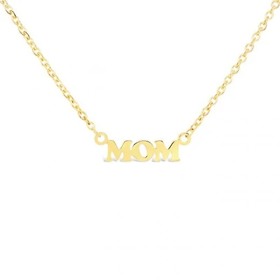 10K Yellow Gold 18" Mom Necklace