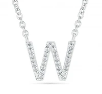 Diamond Addiction Sterling Silver & Diamond "W" Initial Necklace