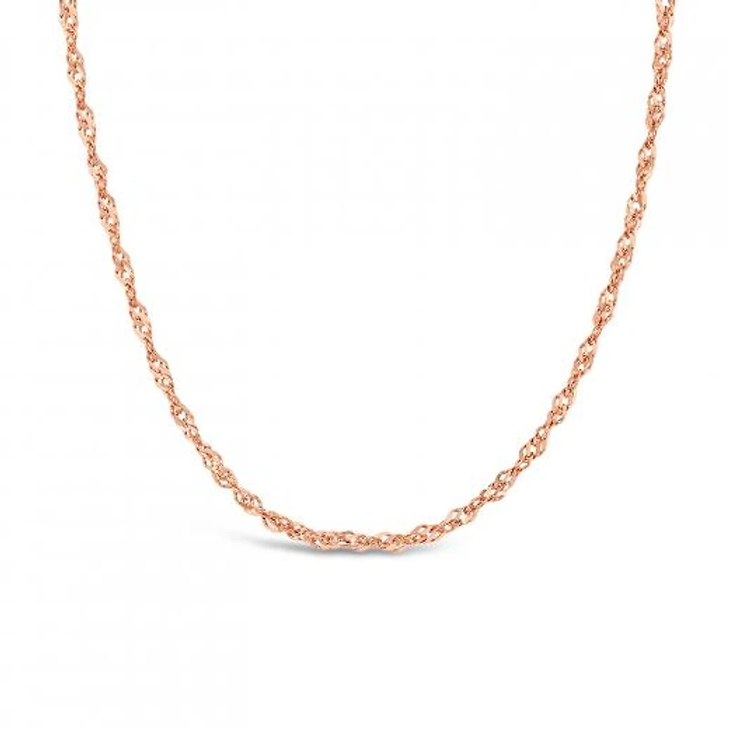 10K Rose Gold 18" 1.45mm Singapore Chain