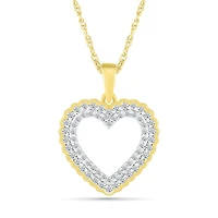 10K Yellow Gold 0.29CTW Diamond Heart Pendant